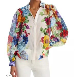 ALICE + OLIVIA Roanne Blouse Large $395